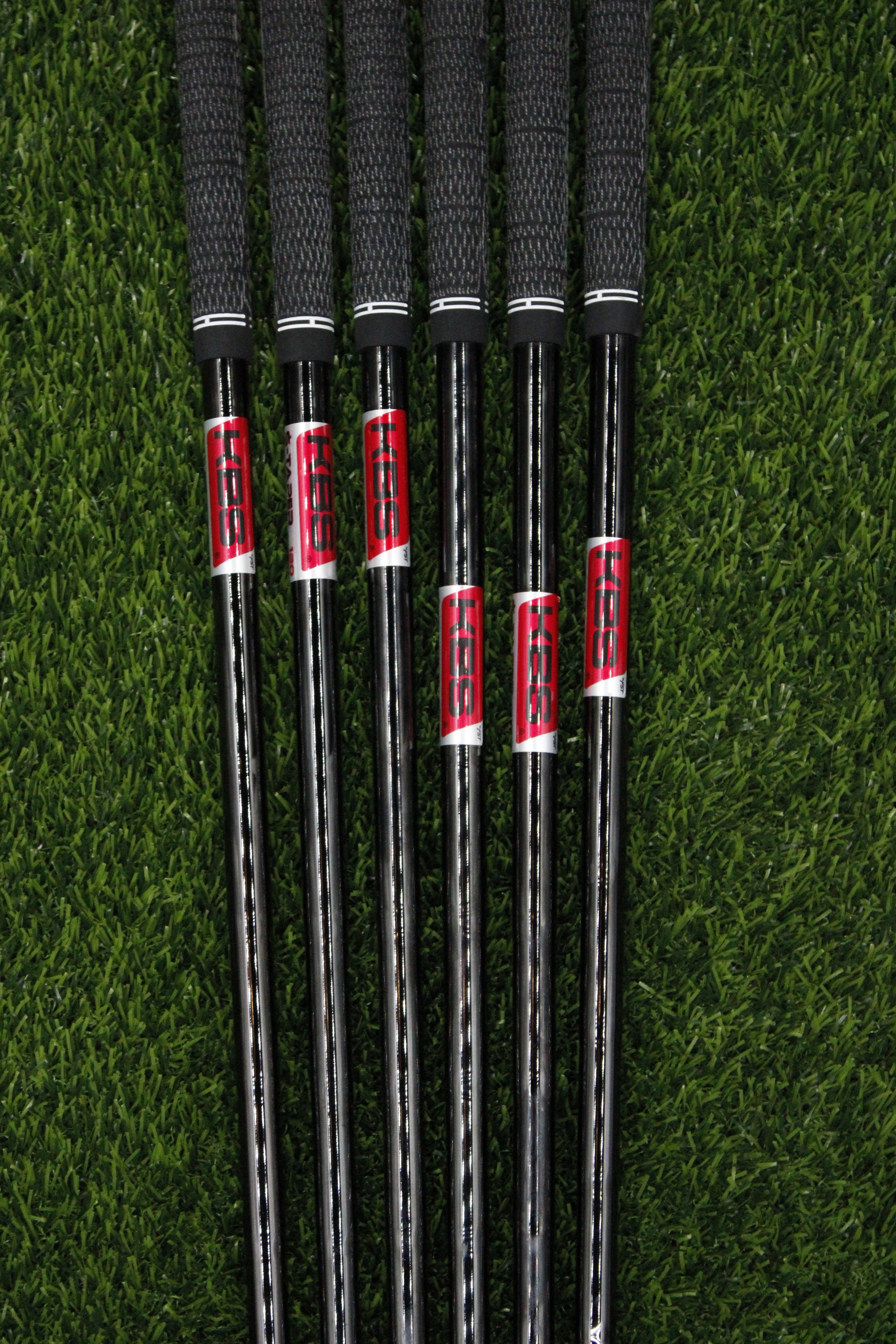 KBS $-Taper Black Finish 120g Stiff Flex 5-PW Iron Set Steel Shaft .370 Tip Std Length