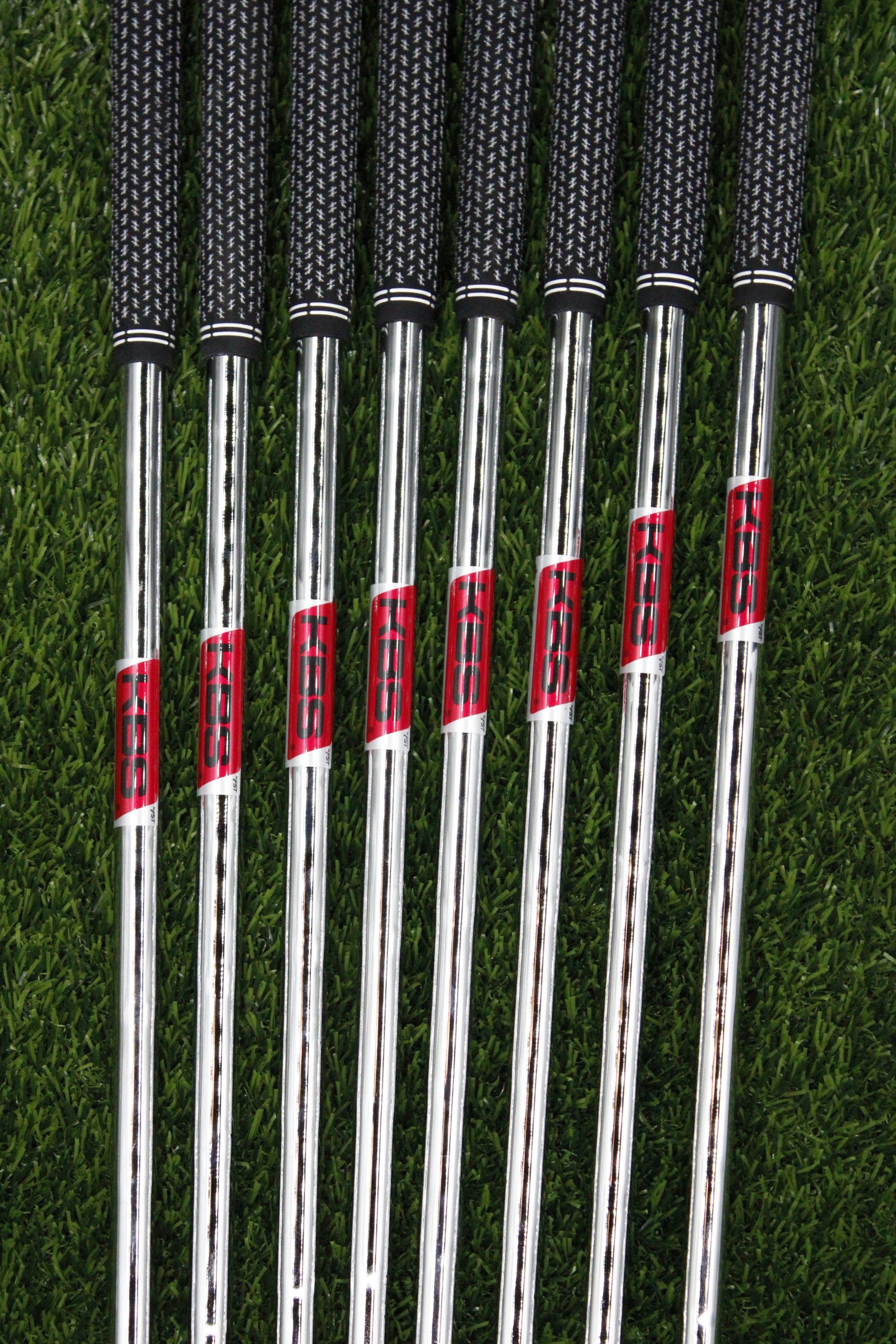 KBS $-Taper Chrome Finish 120g Stiff Flex 4-PW GW Iron Set Steel Shaft .370 Tip Std Length