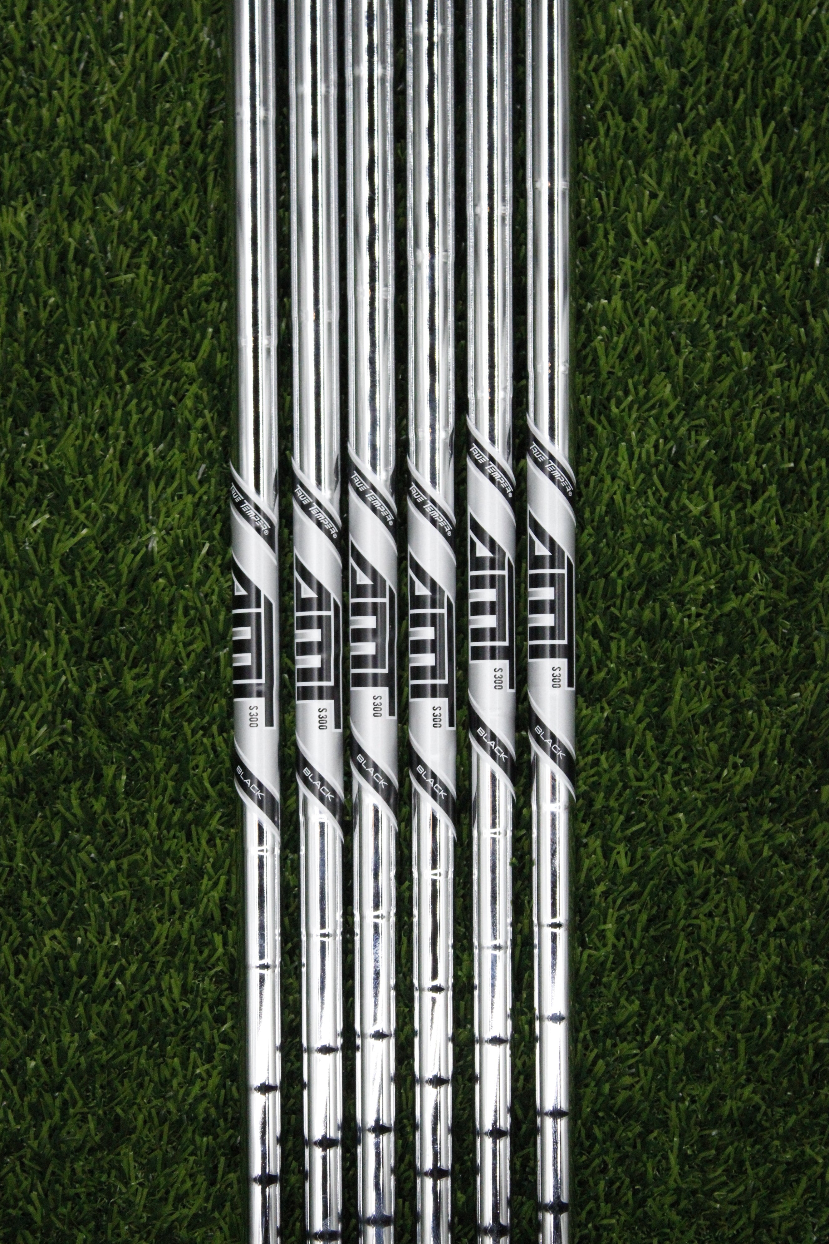 True Temper AMT Black S300 Stiff Flex 6-PW GW Iron Set Steel Shaft .355 Tip Std Length