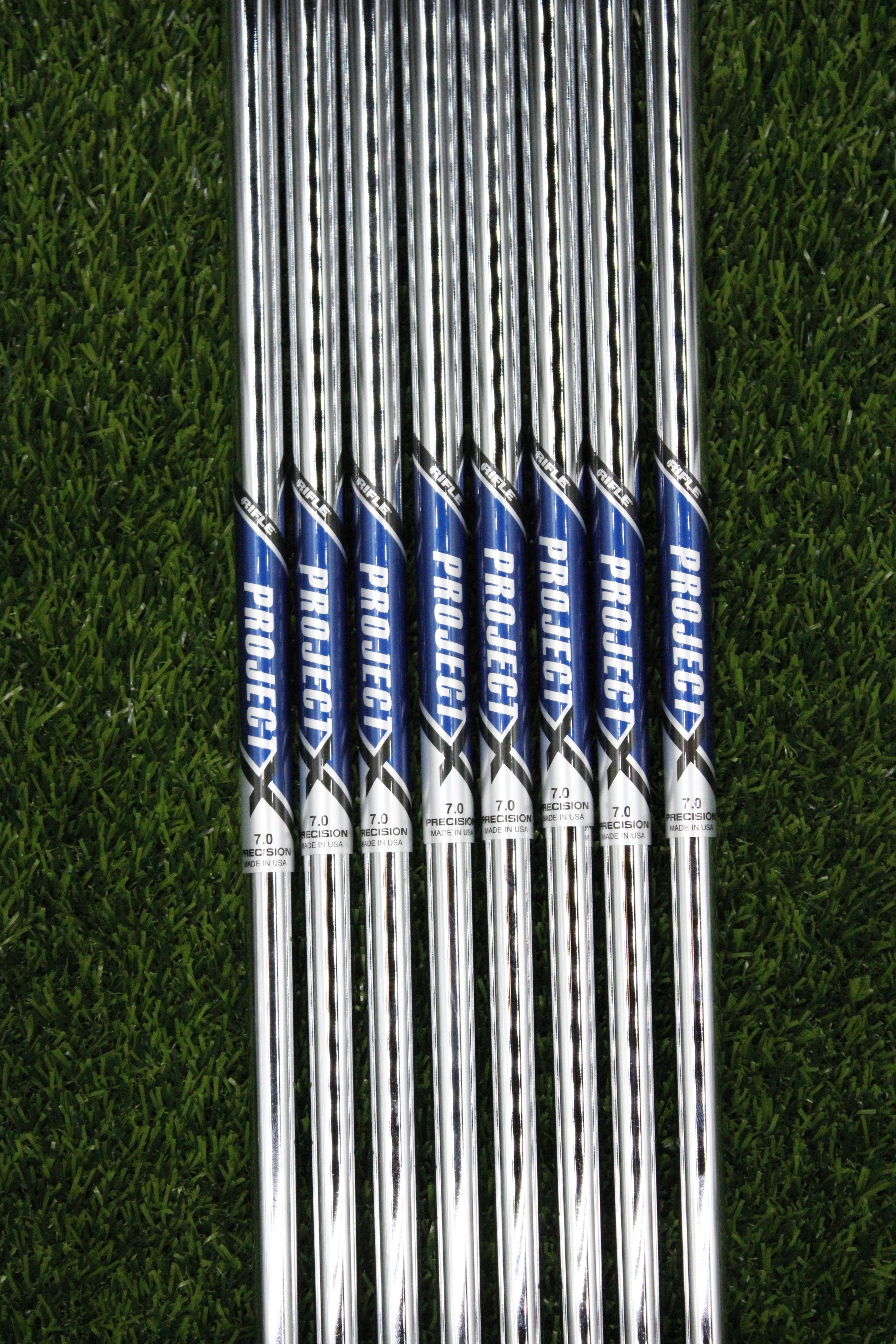 Project X Rifle 7.0 130g Tour Stiff 3-PW Iron Set Steel Shaft .355 Tip +1.0"