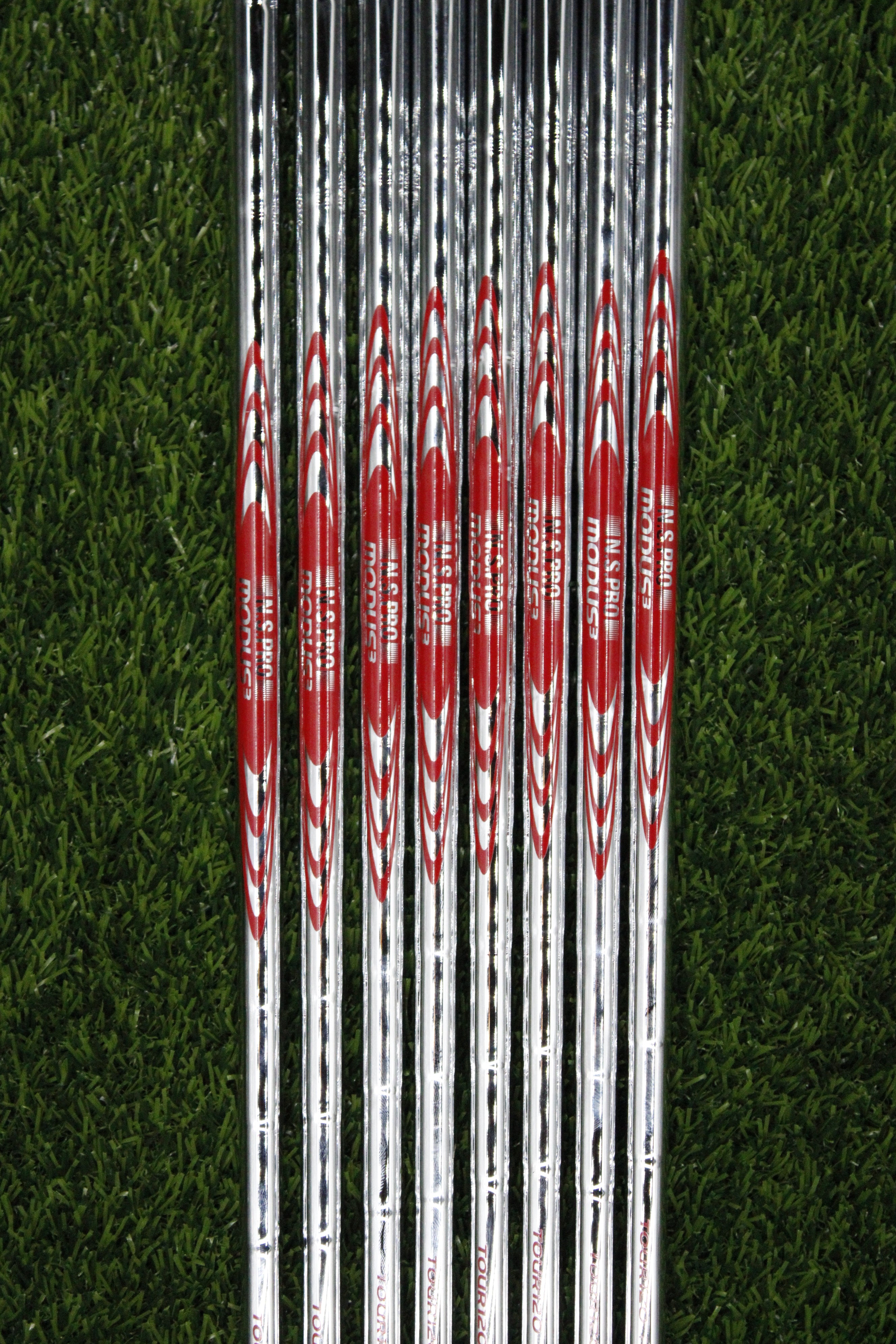 Nippon N.S. Pro Modus 3 Tour 120g Extra Stiff Flex 4-PW AW Iron Set Steel Shaft .355 Tip +1.0"